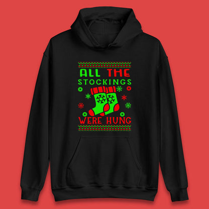 christmas socks all the stocking were hung hoodie