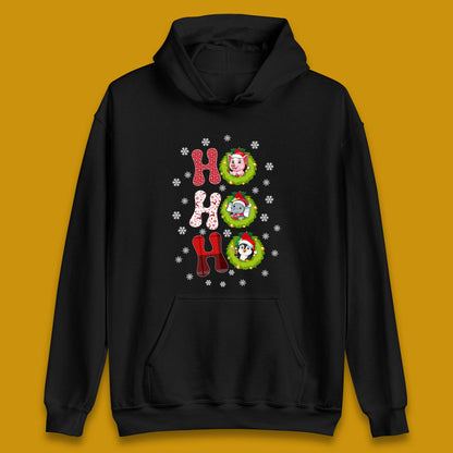 ho ho ho christmas animals hoodie