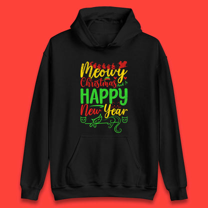 meowy christmas cat hoodie