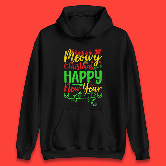 meowy christmas cat hoodie