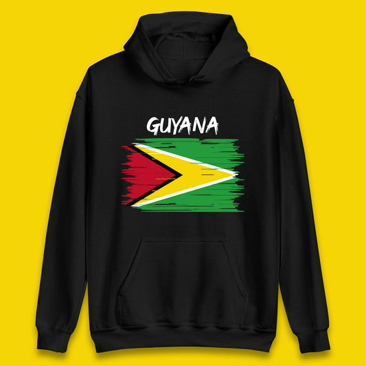 Guyana Flag Distressed Guyanese Flag Country In South America Unisex Hoodie