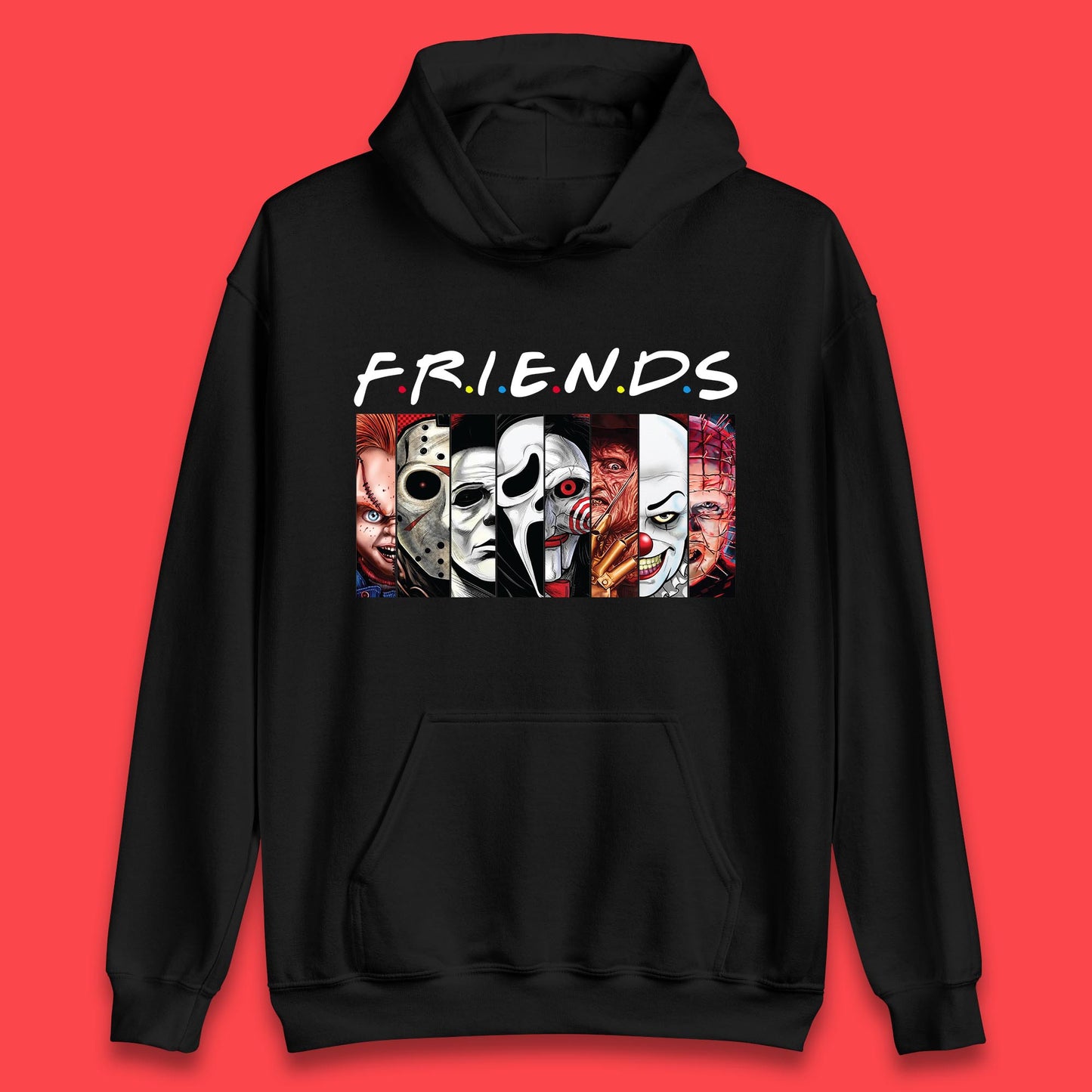 Halloween Friends Horror Movie Characters Killers Scary Friends Unisex Hoodie