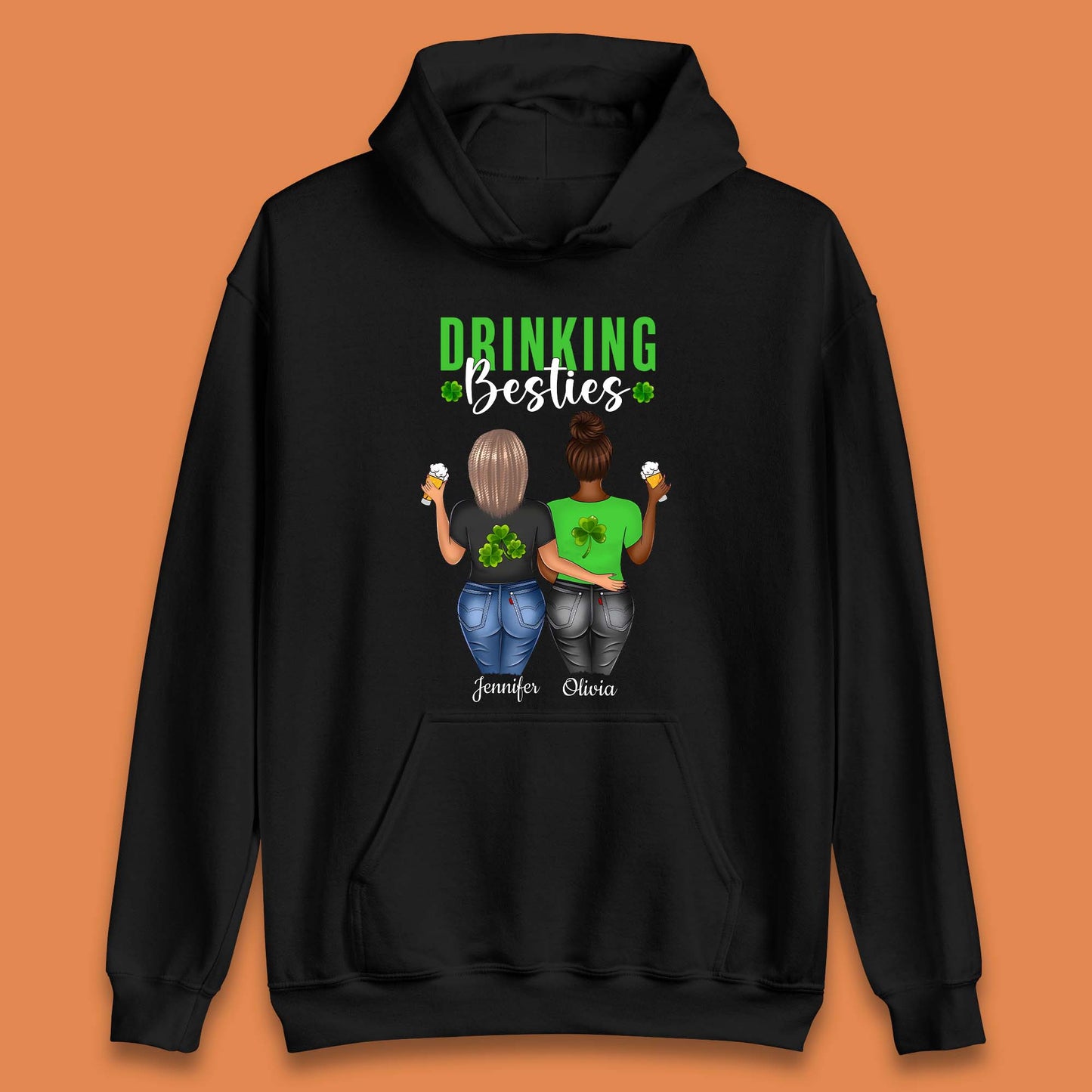 Personalised Drinking Besties Unisex Hoodie