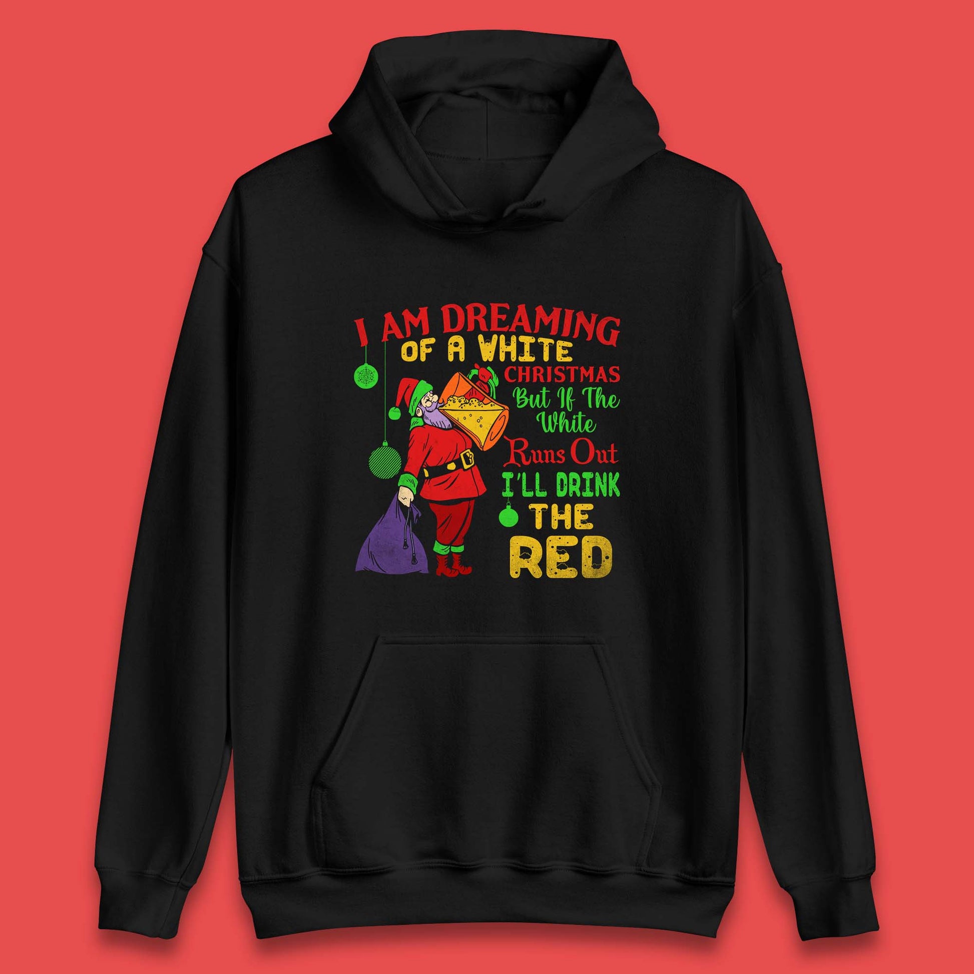 santa claus drinking hoodie