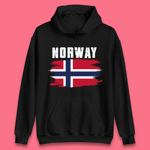 Distressed Norway Flag Kingdom Of Norway Patriotic Norwegian Flag Unisex Hoodie