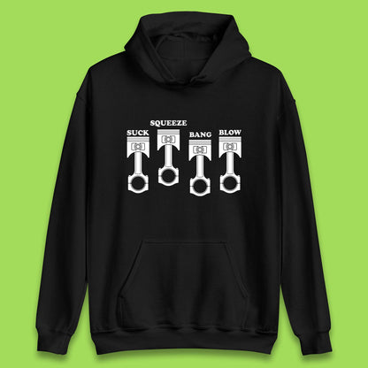 Suck Squeeze Band Blow Funny Car Lovers Joke Racers Riders Drifting Race Unisex Hoodie