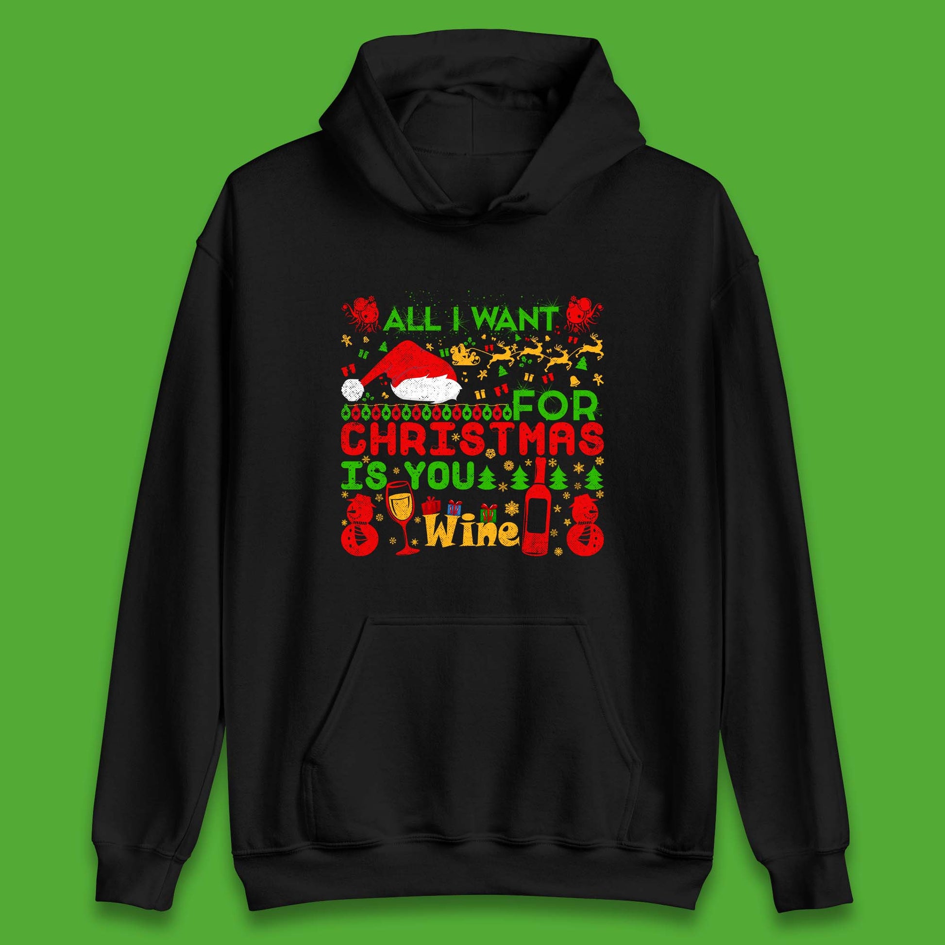 christmas wine hoodie