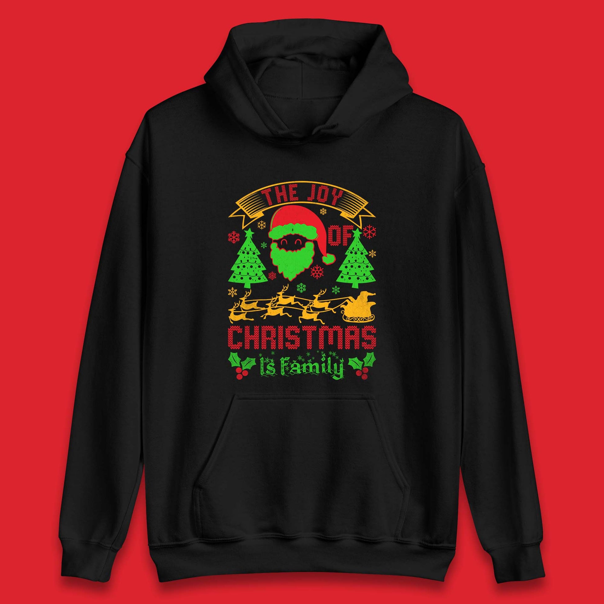 the joy of christmas is family hoodie