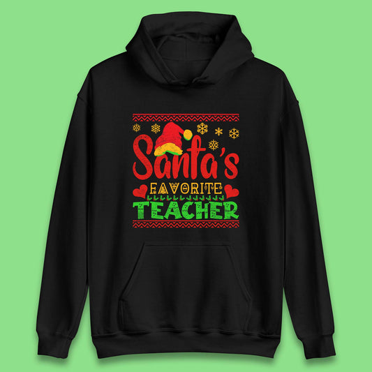 christmas santas favorite teacher hoodie
