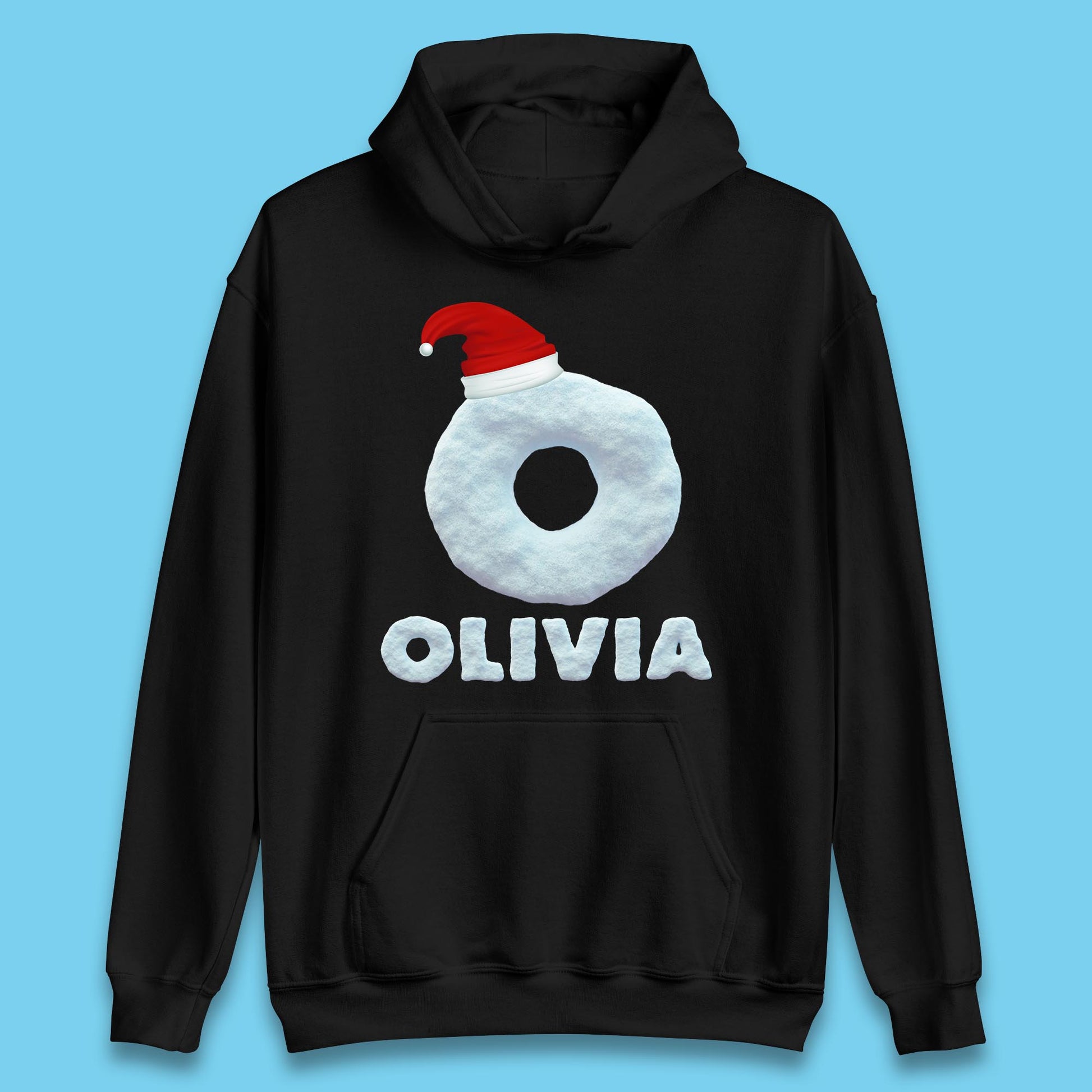 personalised snow style initial letter hoodie