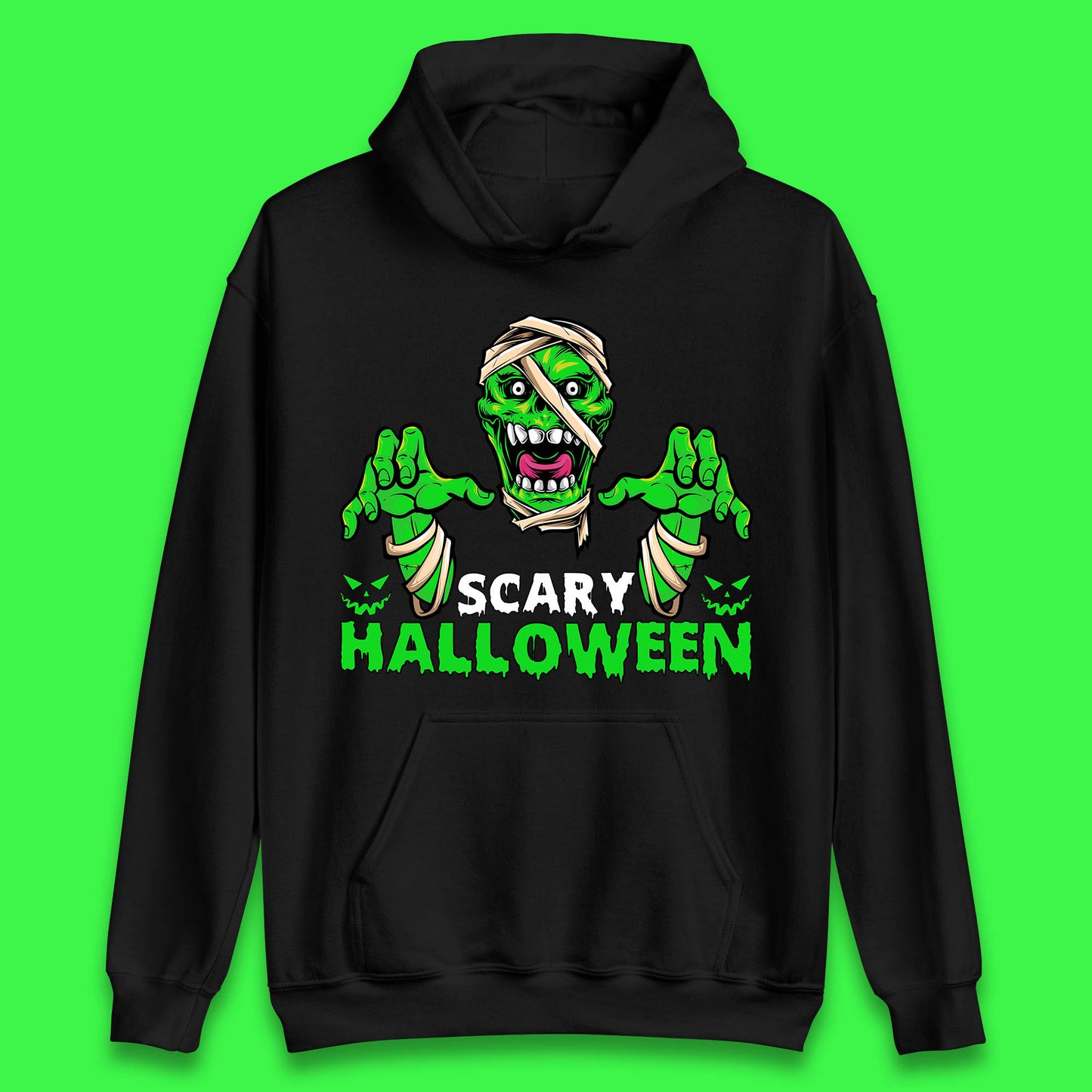 Scary Halloween Skull Zombie Mummy Horror Monster Zombie Hands Scary Vibes Unisex Hoodie