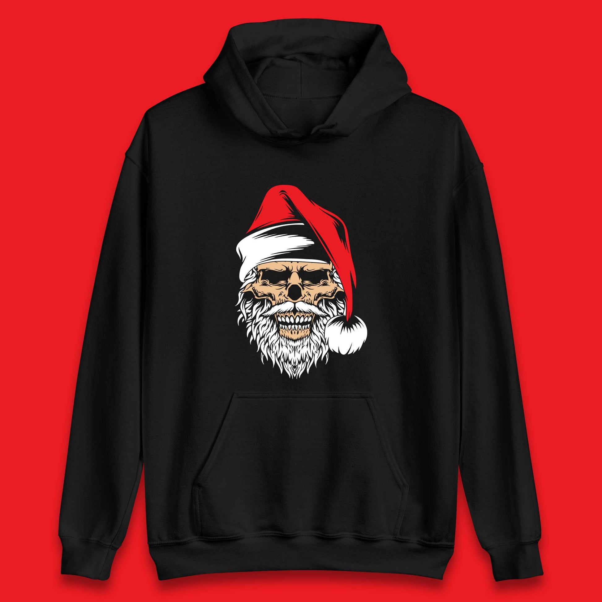 christmas gothic skull santa hat hoodie