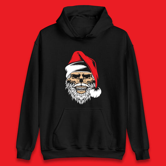 christmas gothic skull santa hat hoodie