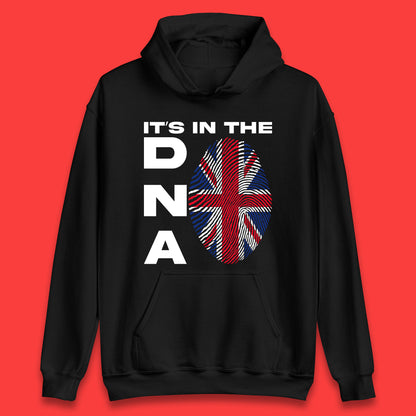 It's In My DNA Uk Union Jack Flag Fingerprint United Kingdom London Souvenirs British Flag Unisex Hoodie