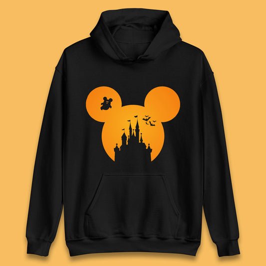 Disney Mickey Mouse Happy Halloween Disney Castle Halloween Scary Boo Flying Bats Unisex Hoodie