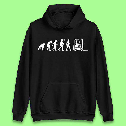 Funny Forklift Operator Evolution Vintage Evolution of Forklift Driver Unisex Hoodie