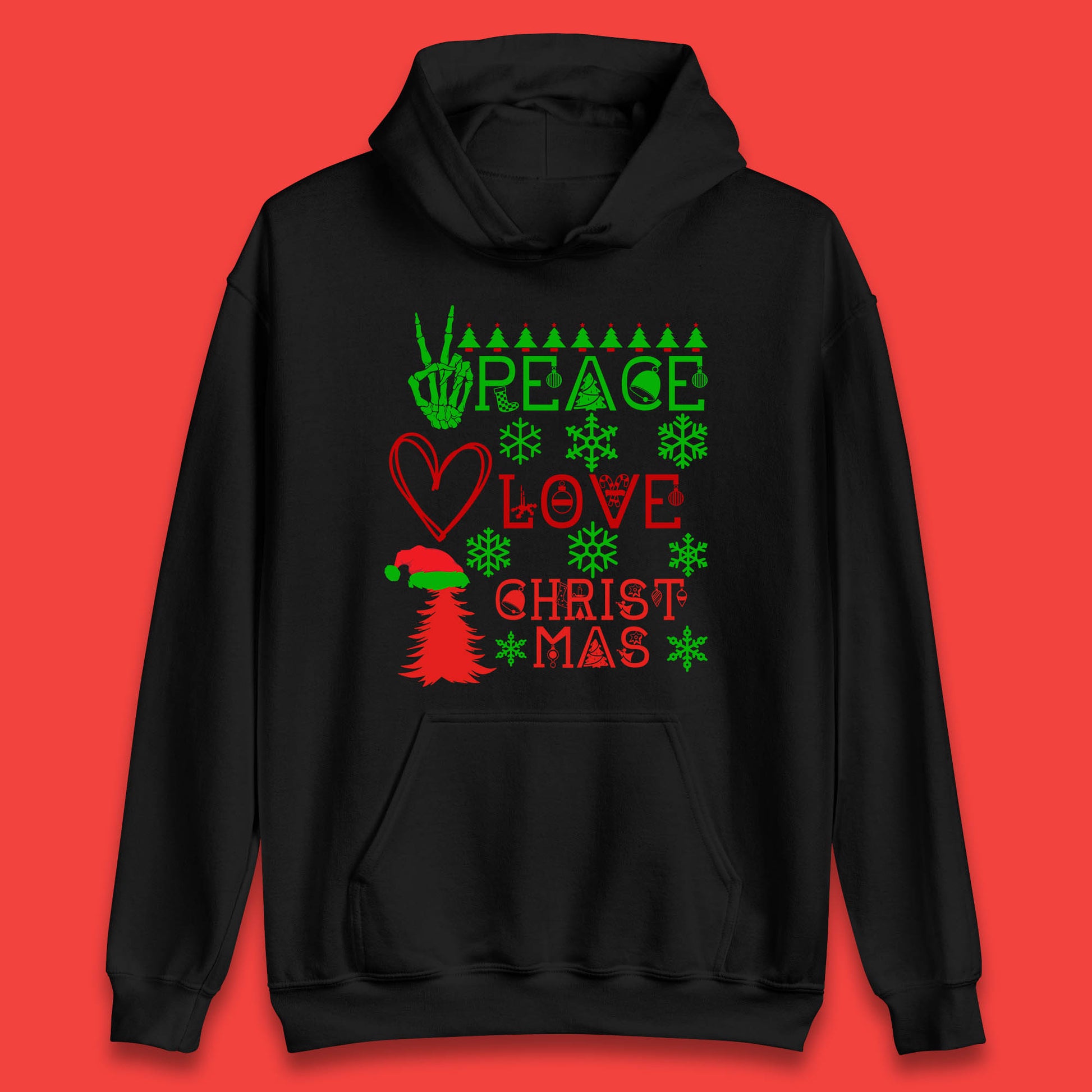 peace love christmas hoodie
