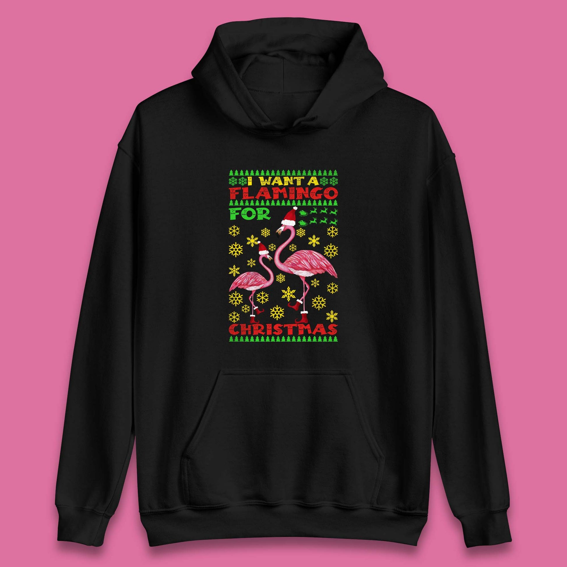 flamingo christmas hoodie
