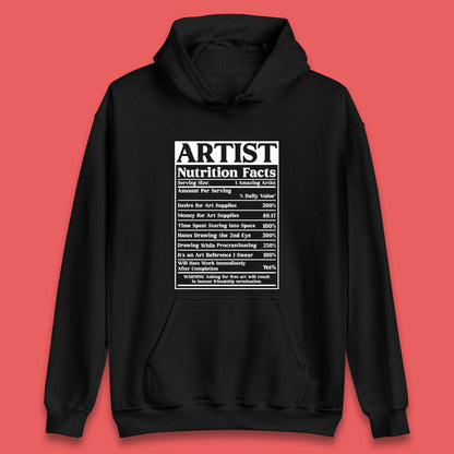 Artist Nutrition Facts Unisex Hoodie
