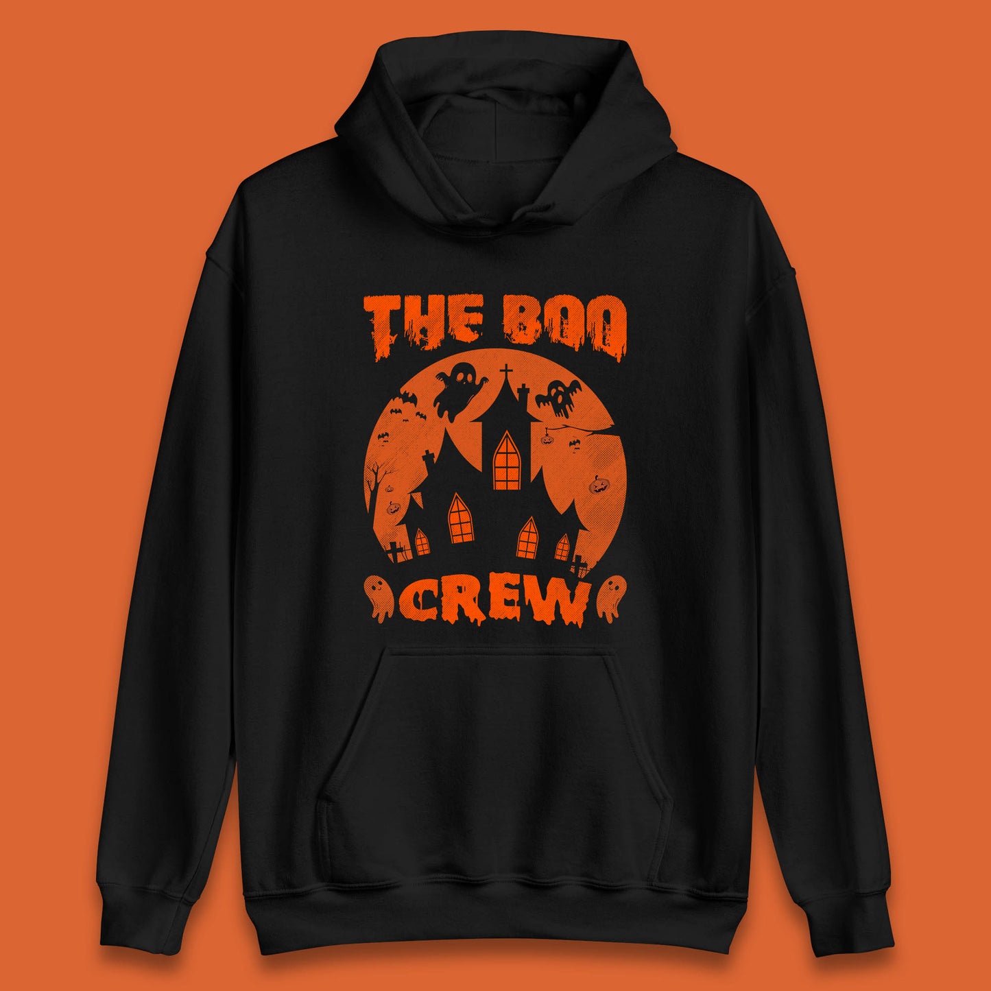 The Boo Crew Halloween Boo Squad Matching Costume Haunted House Horror Boo Ghost Unisex Hoodie