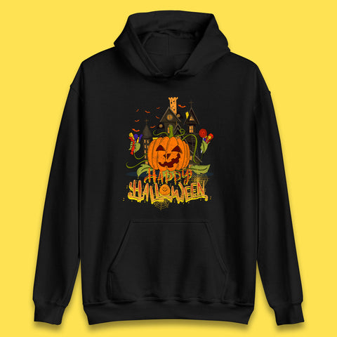Happy Halloween Spooky Haunted House Halloween Pumpkin Horror Scary Jack-o-lantern Unisex Hoodie