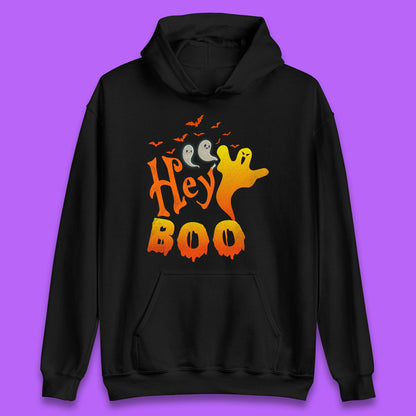 Whispers in the Moonlit Night Hey Boo Horror Scary Costume Halloween Boo Wear Unisex Hoodie