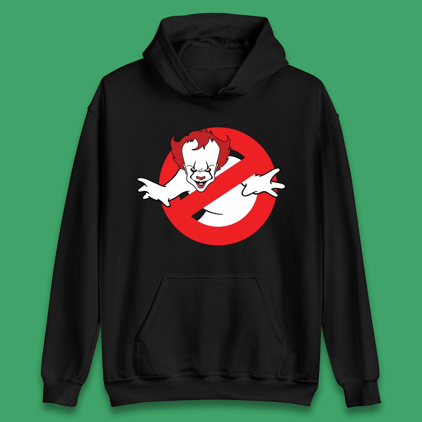 The Real Ghostbusters No Ghost Halloween IT Pennywise Clown Movie Mashup Parody Unisex Hoodie