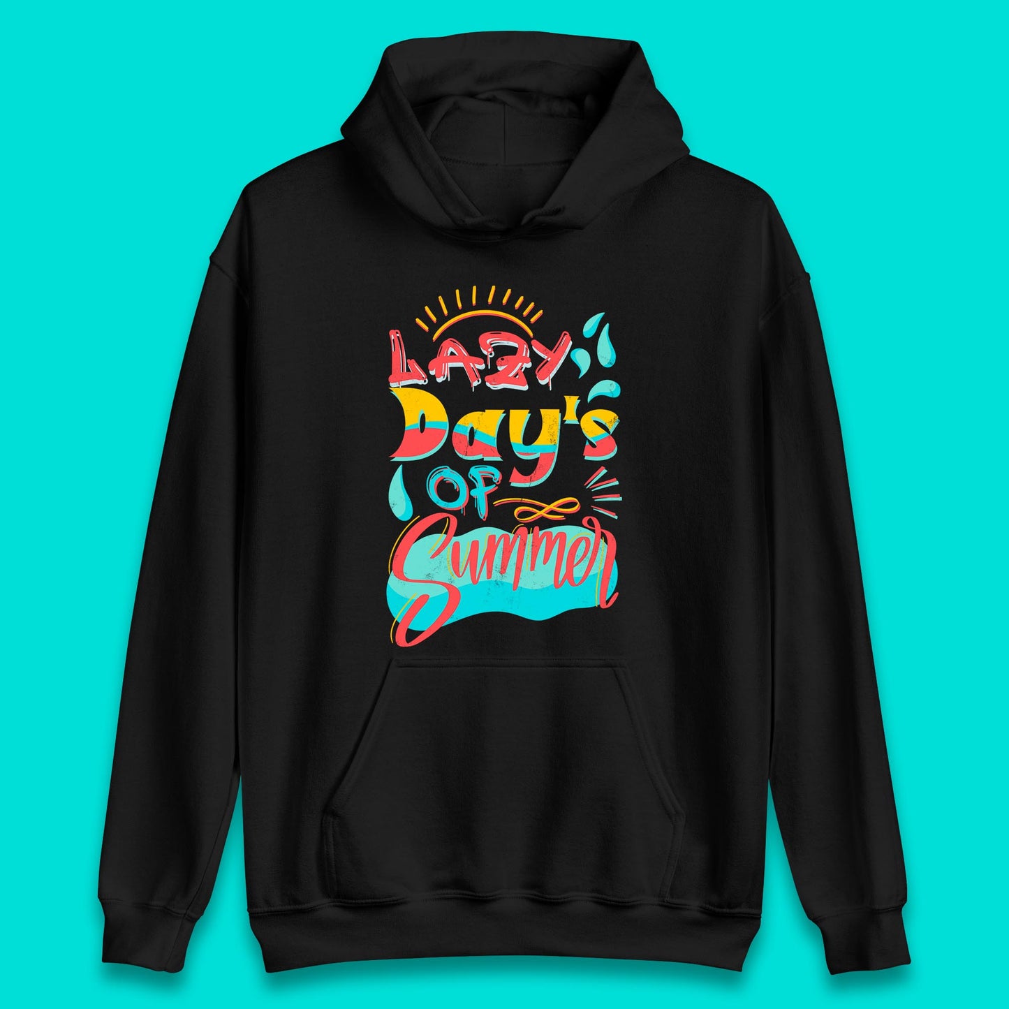 Lazy Days Of Summer Vintage Retro Sunset Surfer Beach Holiday Trip Unisex Hoodie