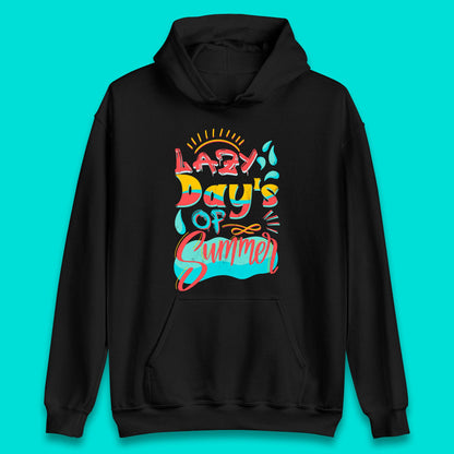 Lazy Days Of Summer Vintage Retro Sunset Surfer Beach Holiday Trip Unisex Hoodie