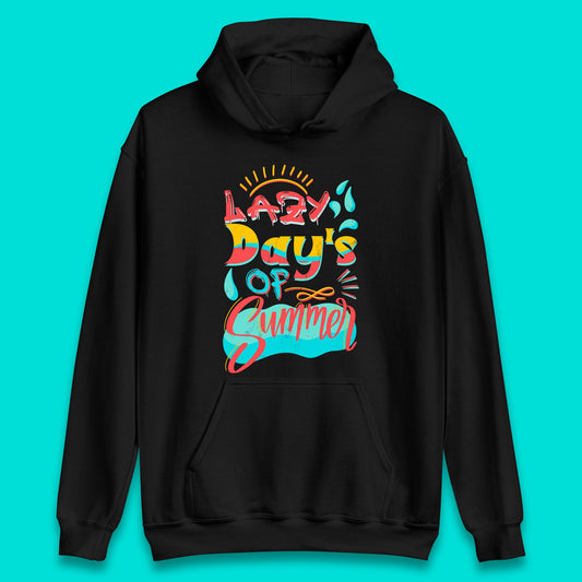 Lazy Days Of Summer Vintage Retro Sunset Surfer Beach Holiday Trip Unisex Hoodie