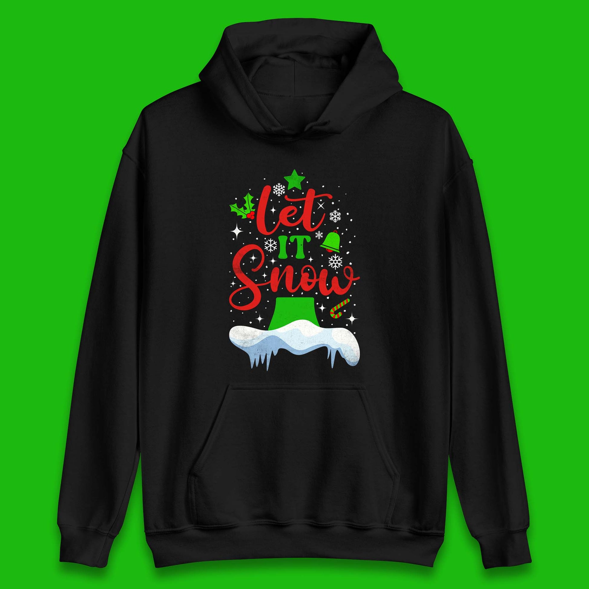 merry christmas let it snow snowflake hoodie