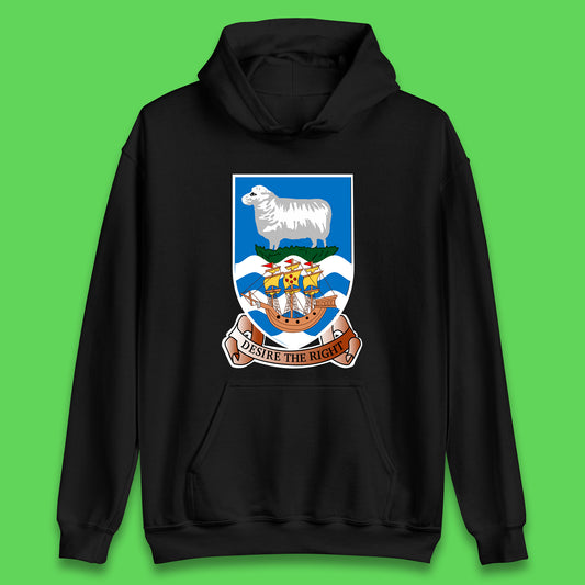 Coat Of Arms Of The British Overseas Territory Falkland Islands Coat Of Arms Of The Falkland Islands Flag Unisex Hoodie