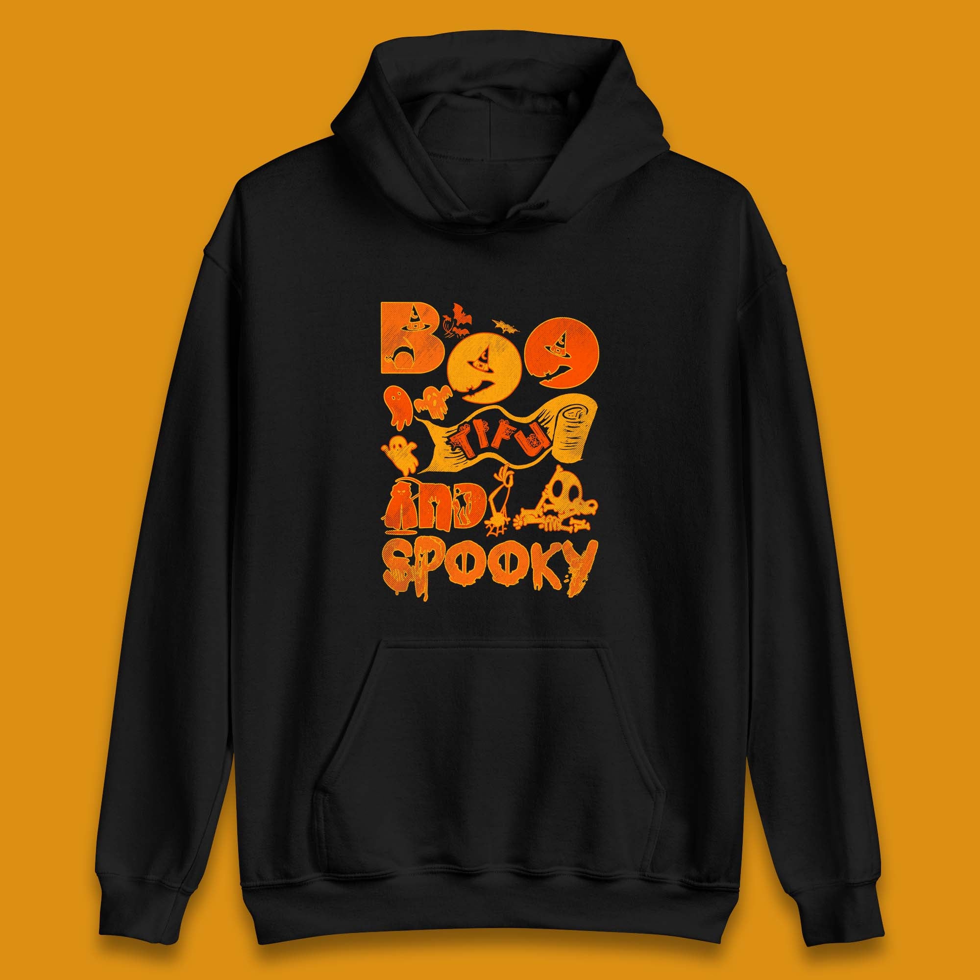 Boo Tiful and Spooky Halloween Horror Scary Boo Ghost Spooky Season Unisex Hoodie