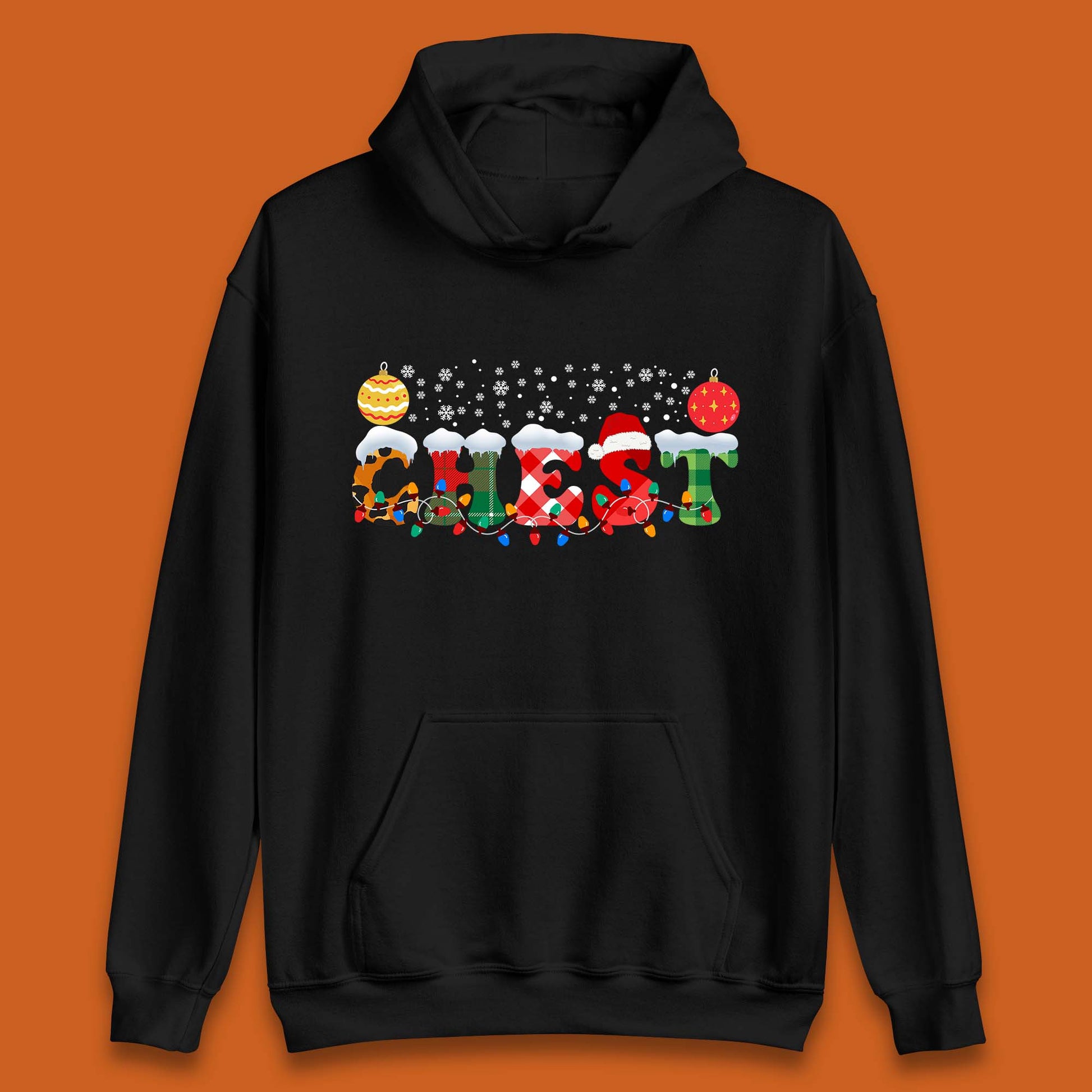 chest and nuts christmas snow winter hoodie