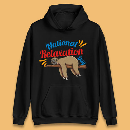 National Relaxation Day Sleeping Sloth Funny Sloth Nap Lazy Sloth Unisex Hoodie
