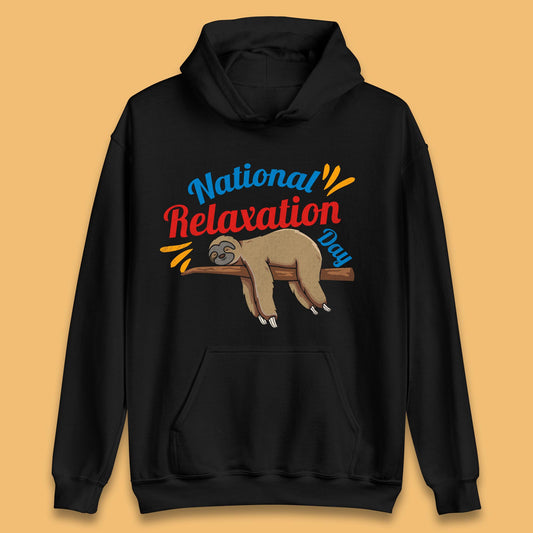 National Relaxation Day Sleeping Sloth Funny Sloth Nap Lazy Sloth Unisex Hoodie
