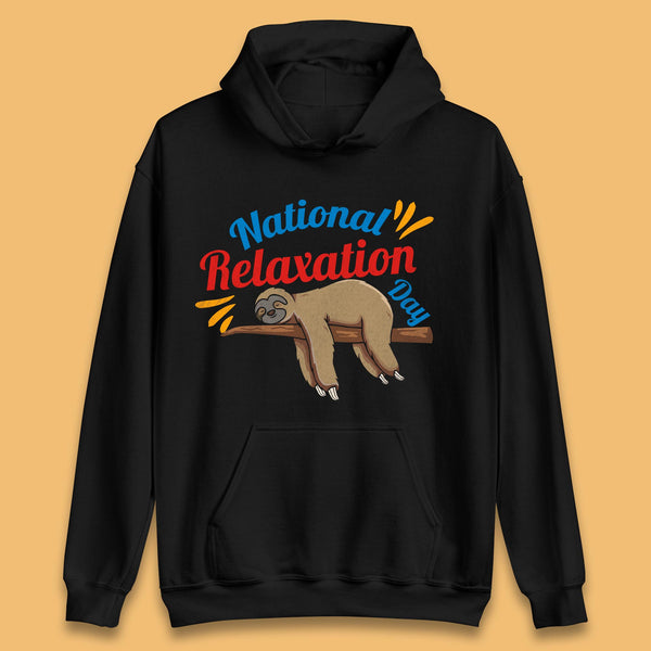 National Relaxation Day Sleeping Sloth Funny Sloth Nap Lazy Sloth Unisex Hoodie