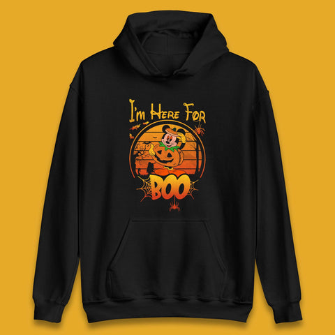 I'm Here For The Boo Halloween Disney Mickey Mouse Pumpkin Horror Scary Disneyland Trip Unisex Hoodie