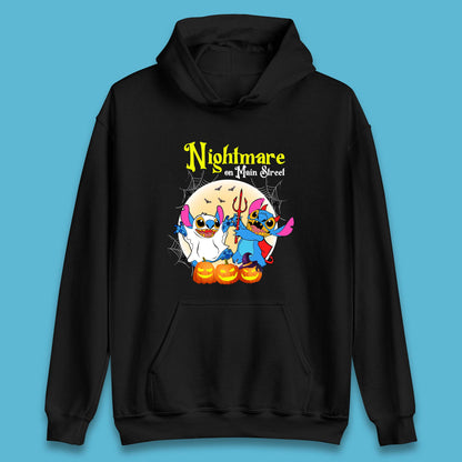 Nightmare On Main Street Vintage Stitch Halloween Devil Ghost Stitch Disney Halloween Lilo & Stitch Disney Trip Unisex Hoodie