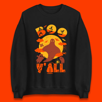 Halloween Boo Y'all Hey Boo Funny Spooky Halloween Party Unisex Sweatshirt