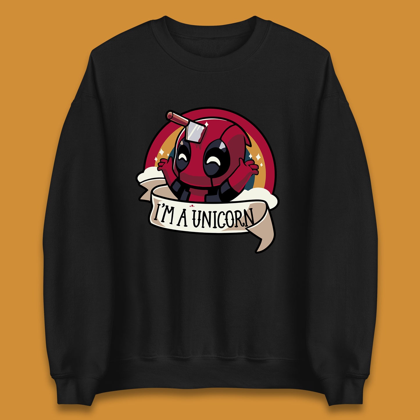 I'm A Unicorn Funny Deadpool Rainbow Colors Marvel Avengers Superhero Fictional Character Unisex Sweatshirt