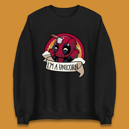 I'm A Unicorn Funny Deadpool Rainbow Colors Marvel Avengers Superhero Fictional Character Unisex Sweatshirt