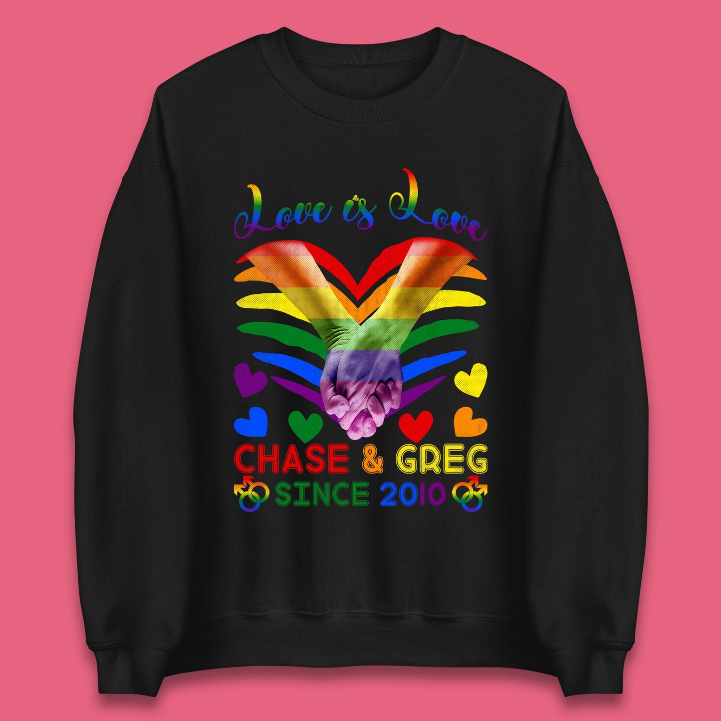Personalised Lgbt Love Is Love Unisex Sweatshirt