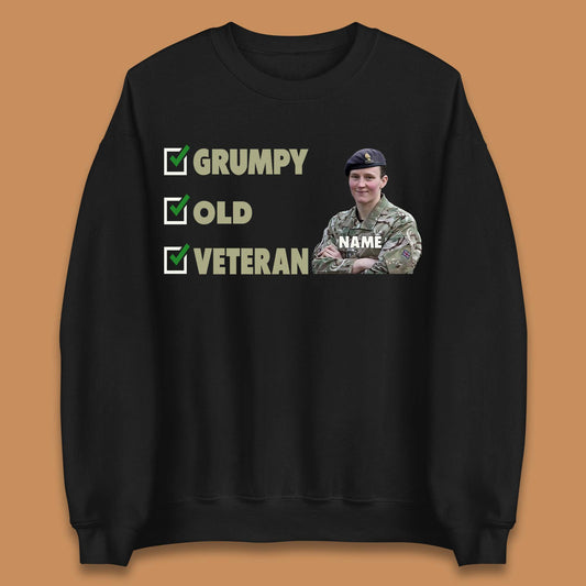 Personalised Grumpy Old Veteran Unisex Sweatshirt
