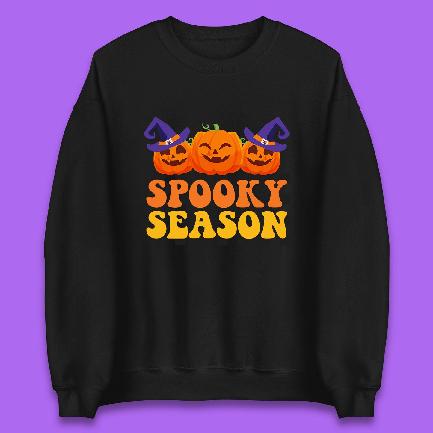 Spooky Season Halloween Jack-O-Lantern Pumpkins Spooky Vibes Unisex Sweatshirt