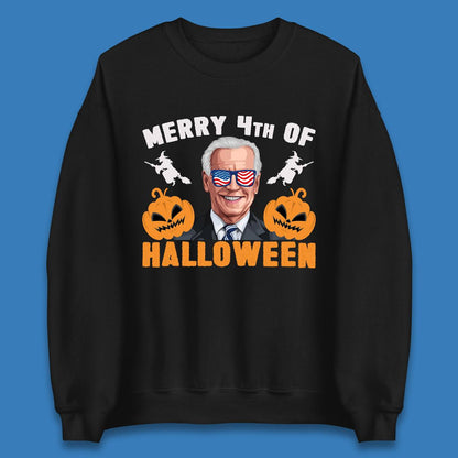 Merry 4th Of Halloween Funny Confused Joe Biden 4th Of July Unisex Sweatshirt