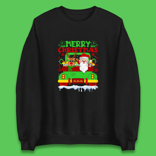 merry christmas truck sweatshirt
