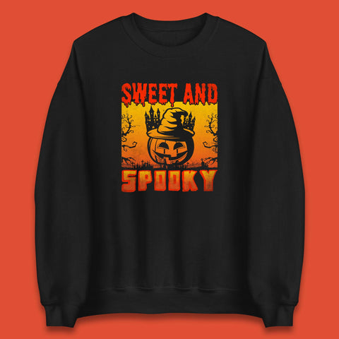 Sweet And Spooky Happy Halloween Witch Hat Pumpkin Horror Scary Season Unisex Sweatshirt