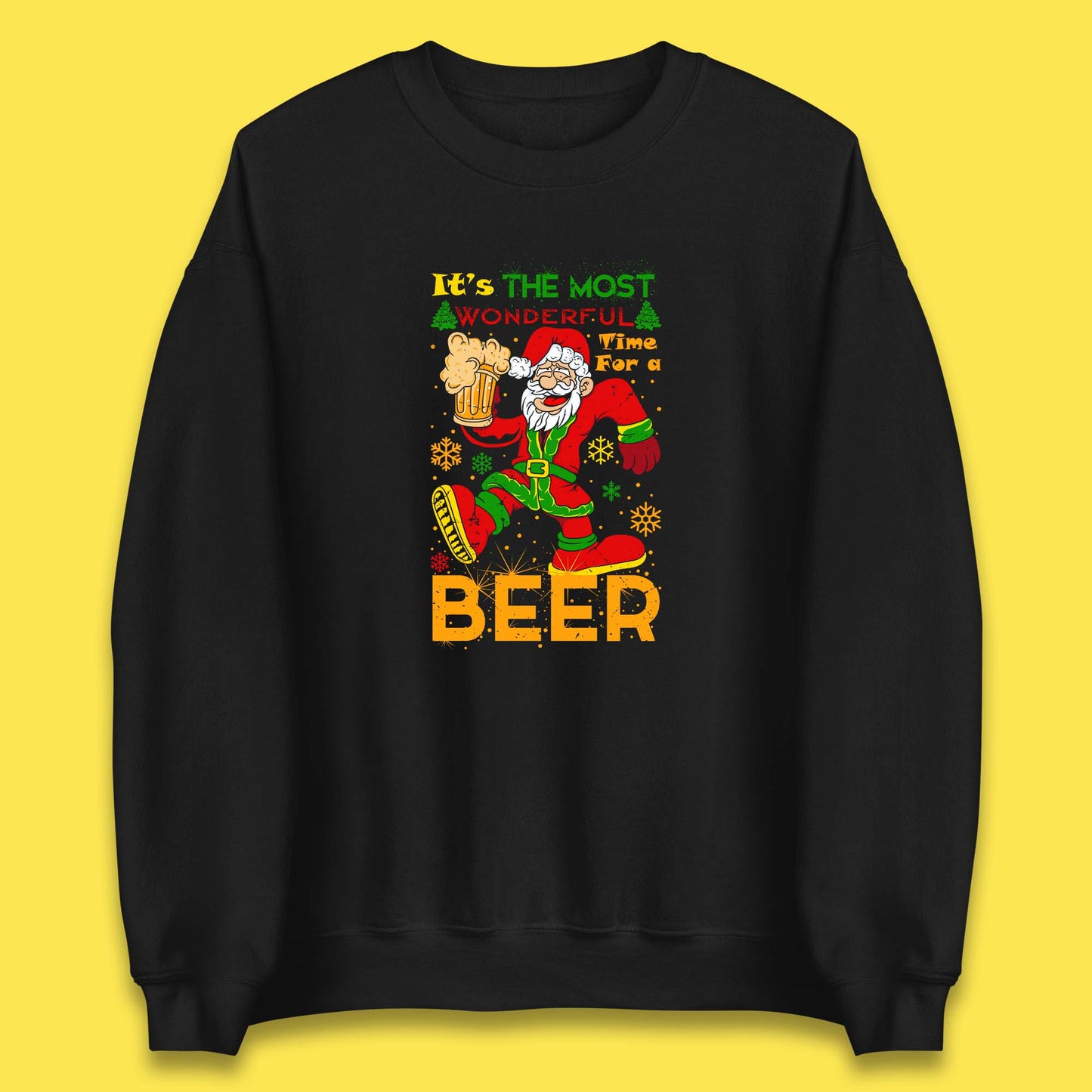 santa drink beer sweatshirt