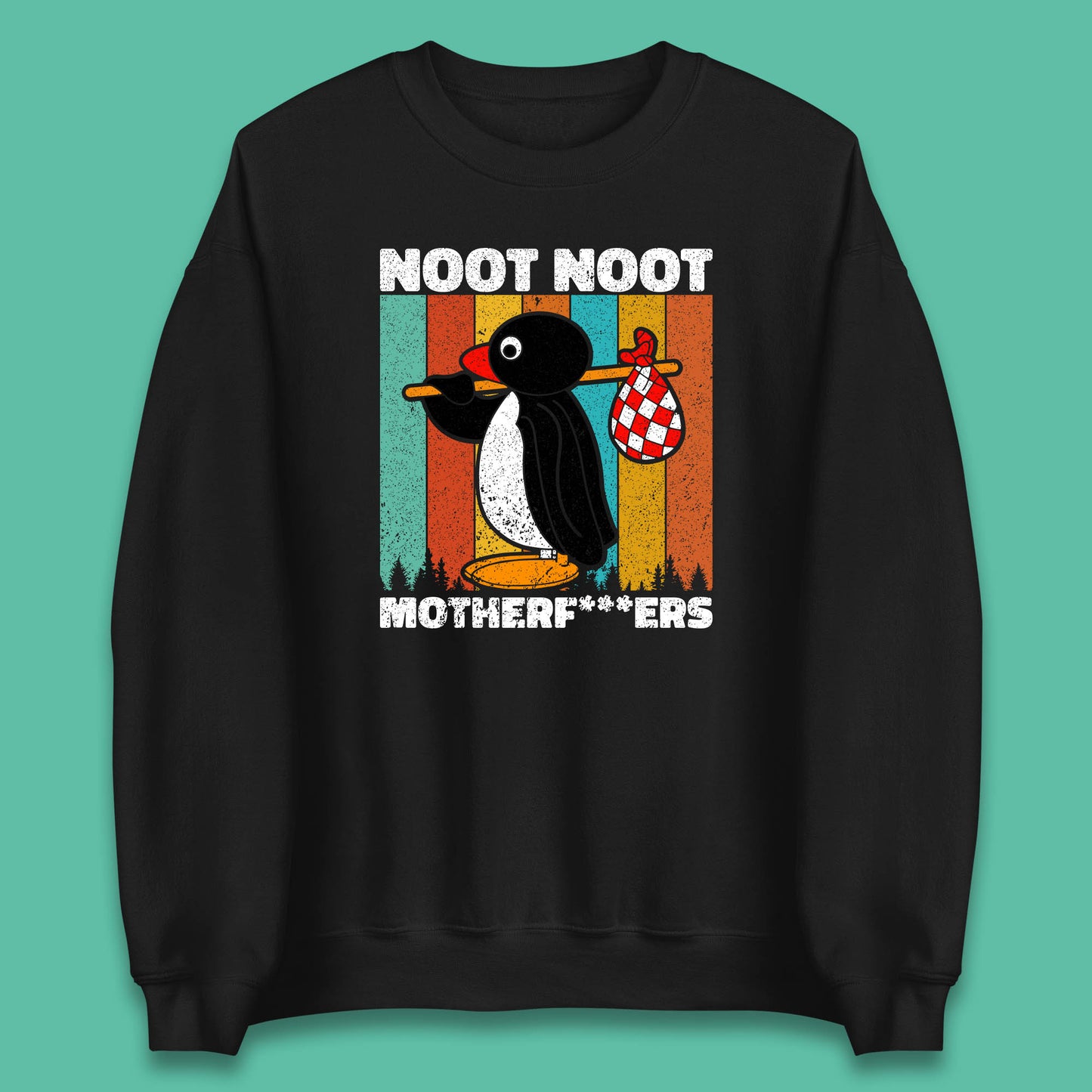 Noot Noot Pingu Madafakas Motherfcukers Funny Meme Vintage Retro Cartoon Anime Manga Unisex Sweatshirt
